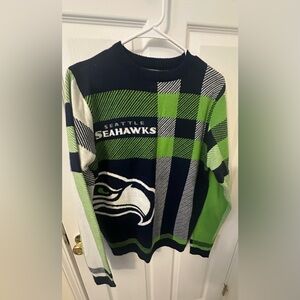 NFL Seattle Seahawks Men's Crewneck Sweater - Green, Blue, and White